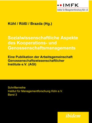 cover image of Sozialwissenschaftliche Aspekte des Kooperations- und Genossenschaftsmanagements